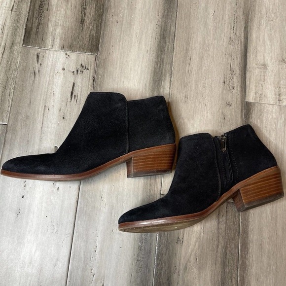 Sam Edelman Petty Suede Booties Women's Black Size 7 - Picture 2 of 8
